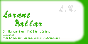 lorant mallar business card